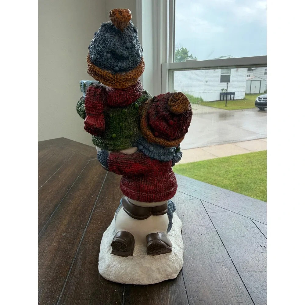 Home Interiors Gifts Snowman Trio Candle Holder 2003 Christmas Decor Figurine